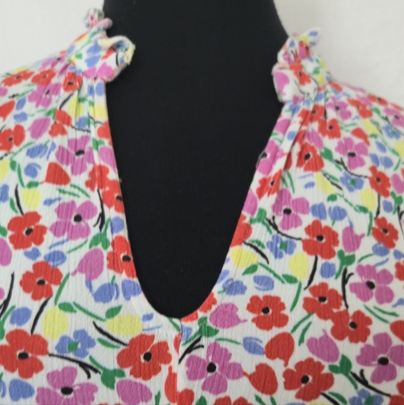 Anthropologie Fresha London Pink Floral Midi Dress with V-Neck - Picture 2 of 14